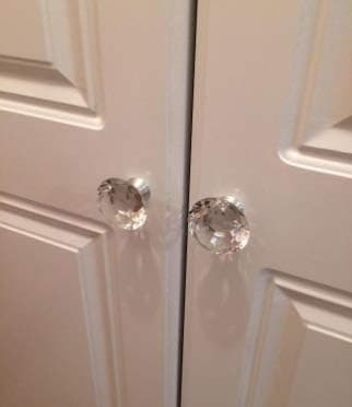 4 pcs Crystal Knobs, 40mm Diamond Drawer Cabinet Door Handle Crystal Door Handle with Screws for Home Kitchen Office Drawer