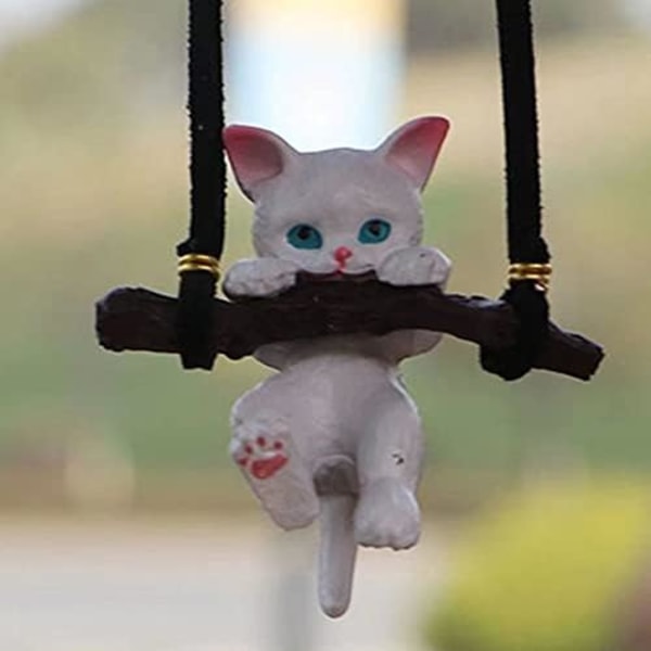 Swinging Cat Bil Hængende Ornament Sødt Anime Tilbehør Hængende til Bil Interiør Bil Bakspejl Pendant Auto Dekoration Tilbehør Eller Ecute Cat