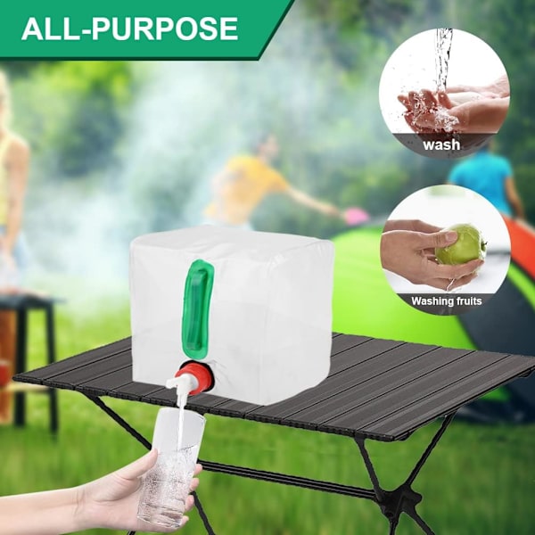 L/20L Vattenbehållare Hopvikbar Kran Skrivbordsdispenser Fällbar Vattenbärare Transparent Lätt Bärbar Vattentank Camping Förvaringsbärare fo 10L