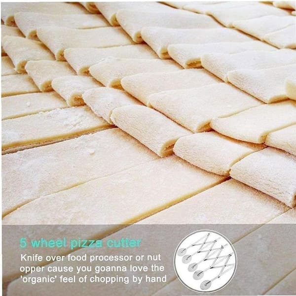Stainless Steel Dough Divider, Expandable, 5 Wheels, Bread Cutter, Portable Dough Divider, Kitchen Accessory