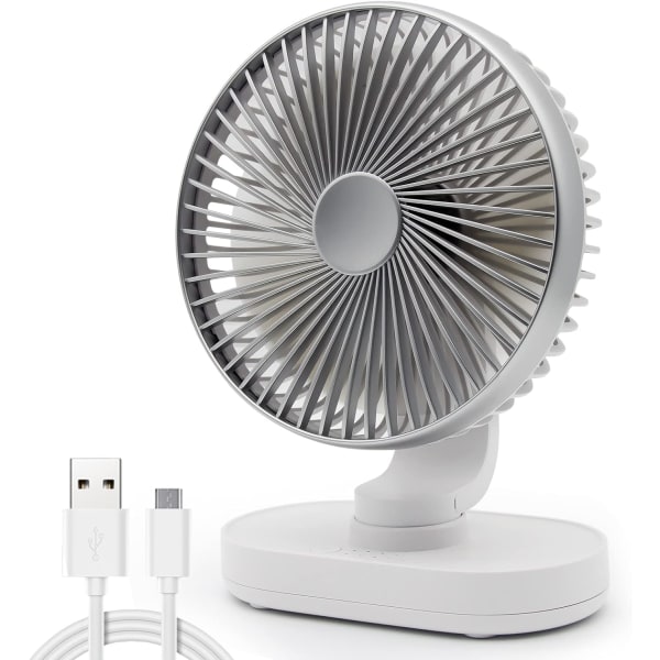 Silent Desk Fan, USB Fan Bordkjøling, Stillegående drift, Sølv