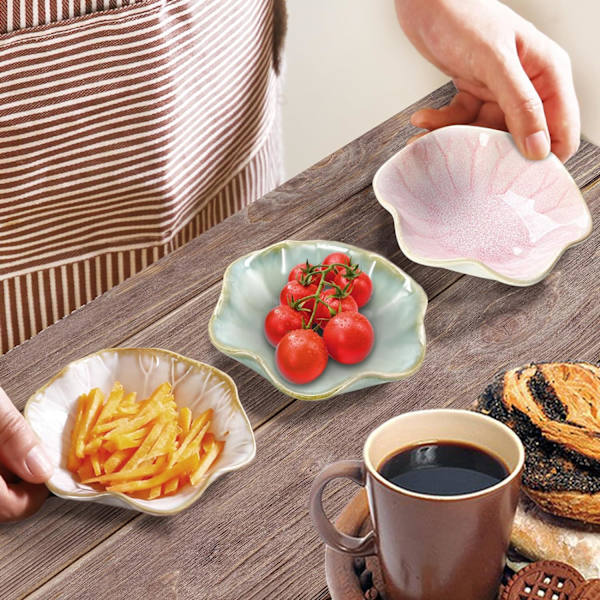 Keramisk Skedstöd, Tepåshållare, Blomformigt Skedställ Köket, Såsfat, Sushi Sojasås Dippa Skål, Kaffestation Dekoration Kaffeaccessoarer White