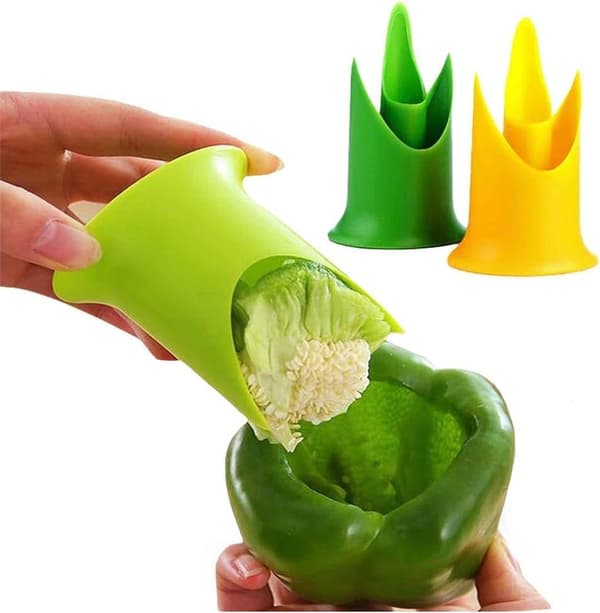 Pepper Corer. Cores and Chili Easily Removed with Kitchen Utensil Accessory Large Separator Gadget