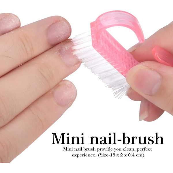 Nagelfilset - 3 st dubbelsidig nagelfil, rektangulär nagelbuffer, bufferblocksvamp polerad, nagelborste, kommer med nagelbandstång och tryck Pink