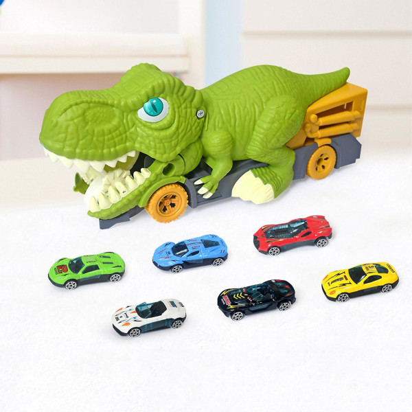 Black Friday 2023 Lasten dinosaurukset syövä auto, suuri dinosaurus söi 6 metalliseosautoa, baby leluauto, 4 pojalle 6 vuotta vanha palapelilahja
