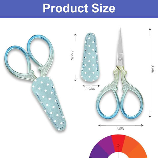 Sax liten, sy sax liten hantverk sax rostfritt stål skräddarsax skarp handarbetssax med PU skyddande lock (1 par 1 Pack 1 Pack