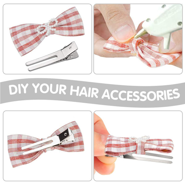 50 stk Dobbelt-Tand Pin Curl Clips 1,8 tommer Setting Section Hårklemmer Metal Sølv Hårnåle Styling Klemmer til Salon Hårforlængelser, DI Silver