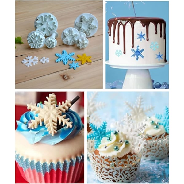 For Kakepynt Fondant Cookie Cutter Cupcake Dekorering Fondant Form Snøflak Kakepynt Verktøy for Babyshower Fest Bryllup Bursdag For -