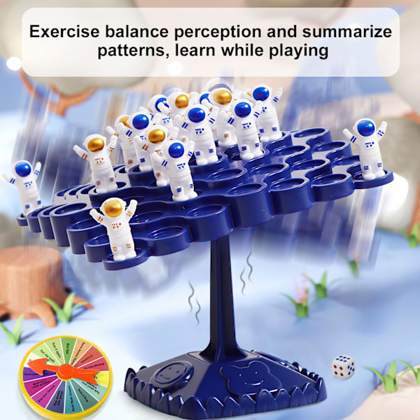 Astronaut Balanse Matematikk Spill, Swing Stack Balanse Spill for 2 Spillere, Astronaut Balanse Læringsspill Familiespill for Barn (Astronaut)