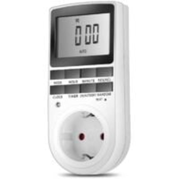 Digital Timer - 2.1\" 5.3cm LCD Display - 3680W - Digital Timer med 10 Konfigurerbare Programmer - Batteri Backup - Tilfældig Skift - Børnesikring