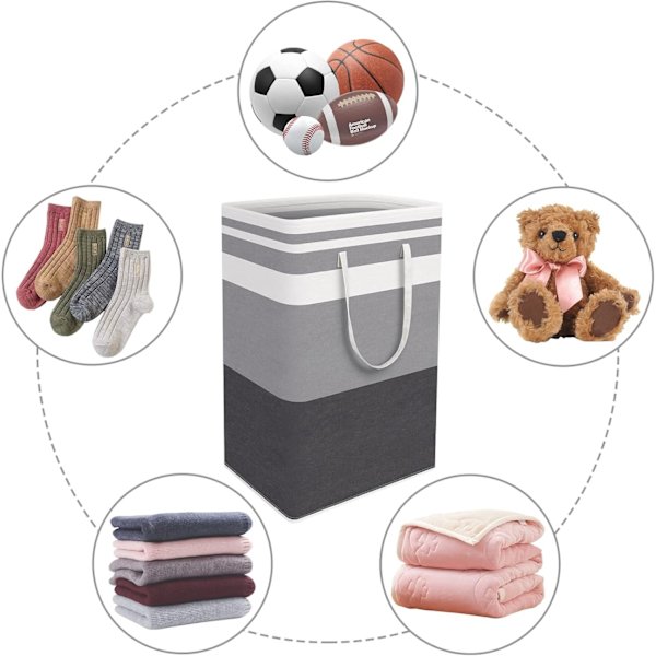 Foldable Large Laundry Baskets with Easy-to-Handle Handles Freestanding Waterproof Laundry Hamper Storage Basket