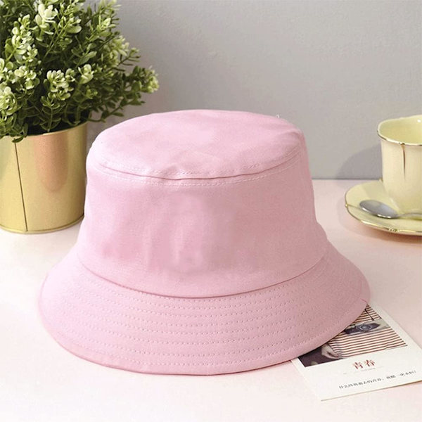 Söpö ämpärihattu rannan kalastajille naisille, kääntyvä kaksisuuntainen käyttö Pink Yellow