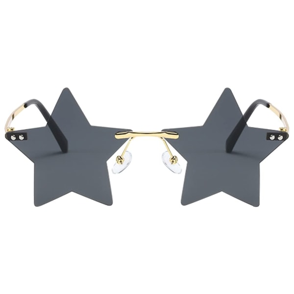 Star Solbriller for kvinner Pentagram Transparente briller Svart