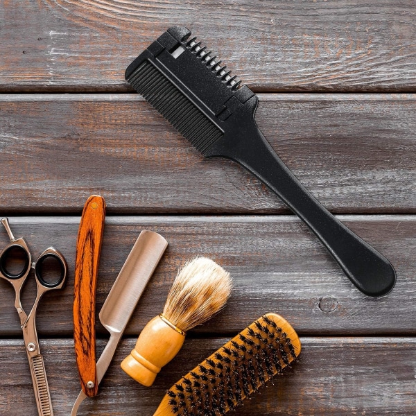 Razor Comb Hårtynder Kam Hårstyling Razor Comb Hårklipper Razor Comb Klippesaks Dobbeltsidet Hårstyling Razor Comb Værktøj til Hår C Black 1 Count (Pack of 1)