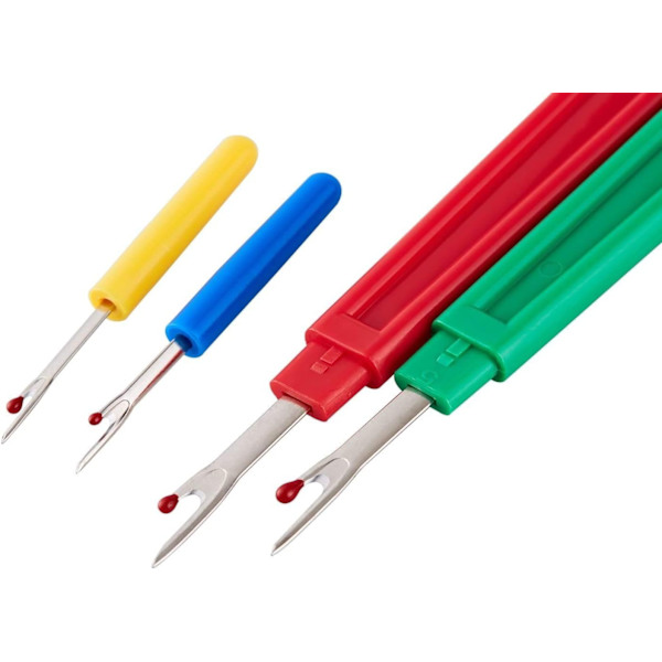Sewing Seam Ripper Tool, Stitch Remover and Thread Cutter with 2 Large + 2 Small Seam Rippers, 1 Pack Thread Snips, 1 Pack 5\" Scissors
