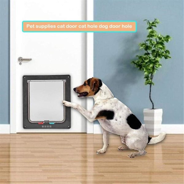Mellanstor kattlucka hundlucka mellanstor kattlucka för husdjur smart kattlucka kattlucka hundlucka (svart)