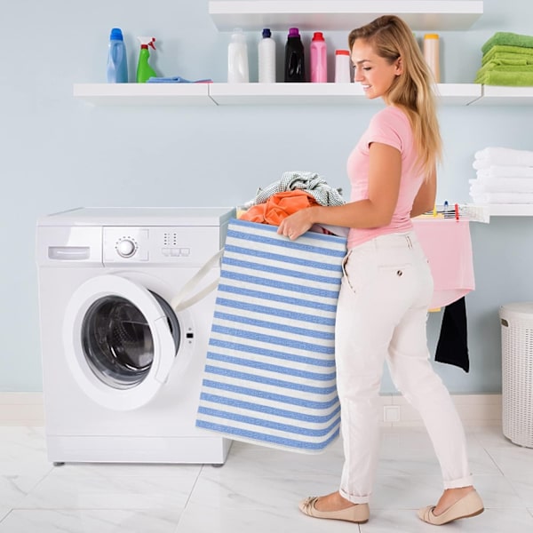 Foldable Large Laundry Baskets with Easy-to-Handle Handles Freestanding Waterproof Laundry Hamper Storage Basket