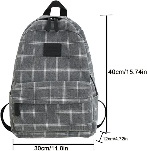 Naisten reppu, Throwback Plaid, musta, 30*14*45 cm