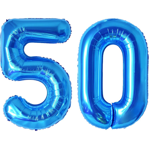 Numeropallon, värikkäät helium-numeropallon syntymäpäiväpalloihin, itse täyttyvät numeropallon, foliopallon syntymäpäiväjuhliin, uuden vuoden koristeluun Blue #50 Large