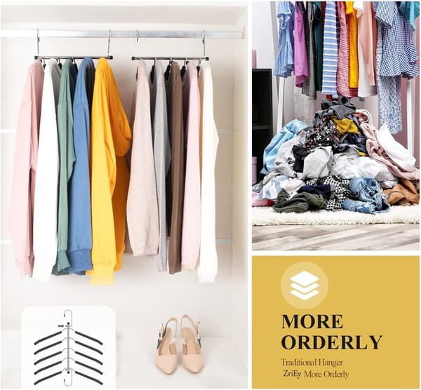 2-pack Space Saving Hangers - Upgraded Non-Slip Multi-Layer Hangers for Closet