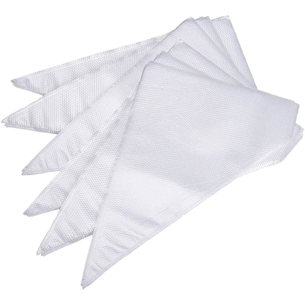 100 stk engangs sprøyteposer for kakedekorering, royal frosting (27x17, hvit) White 27x17
