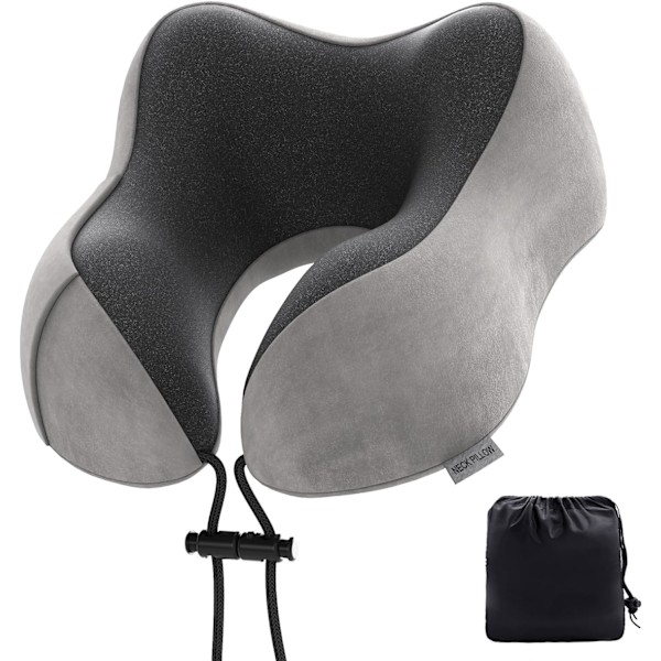 illow Memory Foam Nakkepute Lett Hurtig Pakke for Fly Tog Bil Nakkestøtte Pute for Reise Camping (Khaki) Khaki U Design Neck Pillow