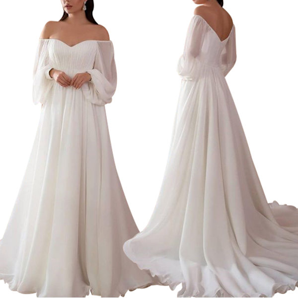 Off Shoulder Bodycon Maxi Lång Klänning för Kvinnor