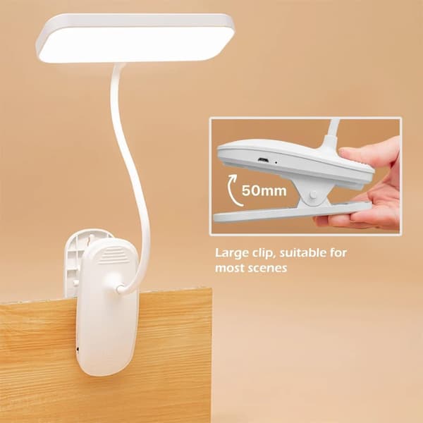 Dimmable LED Desk Lamp with Gooseneck, Touch Control, Adjustable Height and Color Temperature, Rechargeable, Dimmer, Plastic Finish, USB/Battery