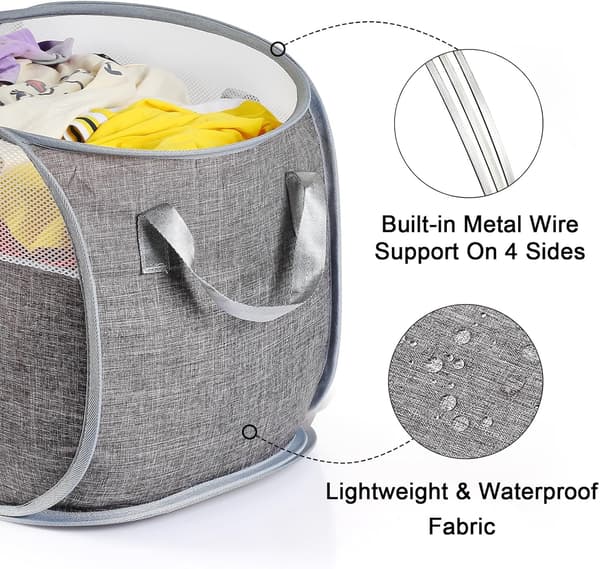Mesh Laundry Bag, Foldable Laundry Hamper, for Laundry Room, Bathroom or Travel
