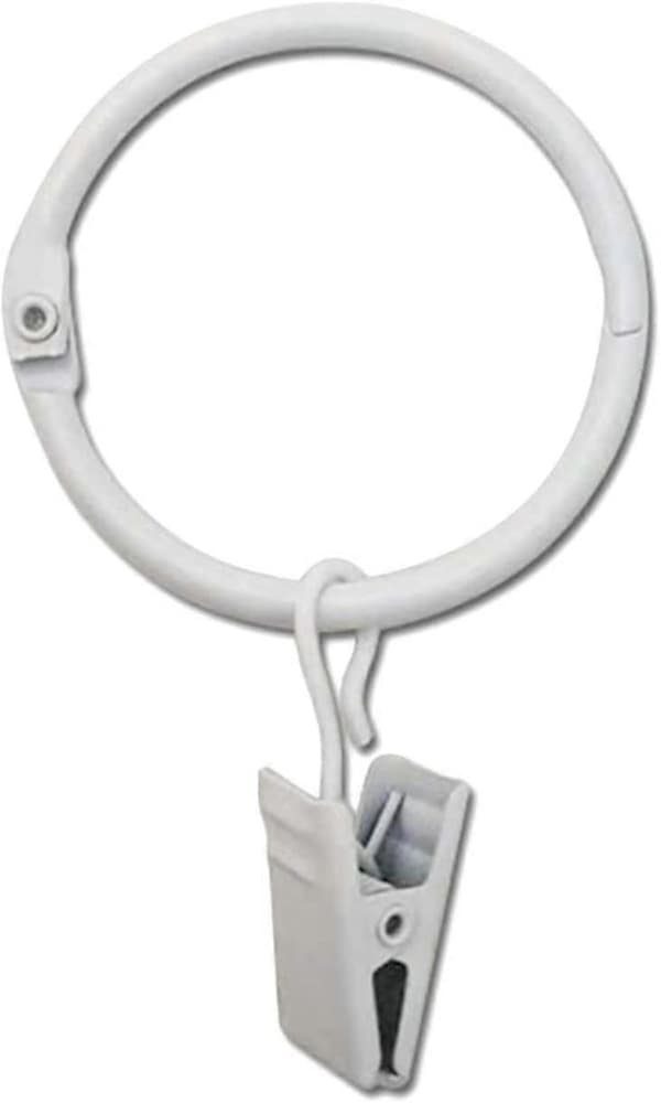 20-pack Duschdraperiringar med dekorativa klämmor Rostfria 3,2 cm