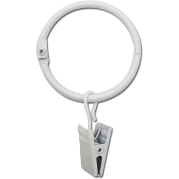 20-pak bruseforhængsringe med dekorative clips, rustfri, 3,2 cm