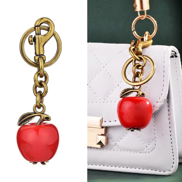 Glitter Nøkkelring med Glitrende Epler, Multifunksjonelt Vesketilbehør, Moderne Veskeanheng, Gave til Kvinner