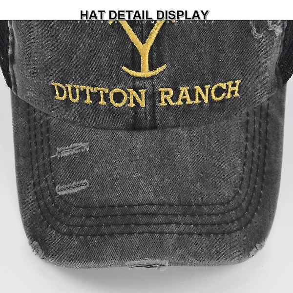 Yellowstone Dutton Ranch baseballkasket Justerbar broderet kasket (a)
