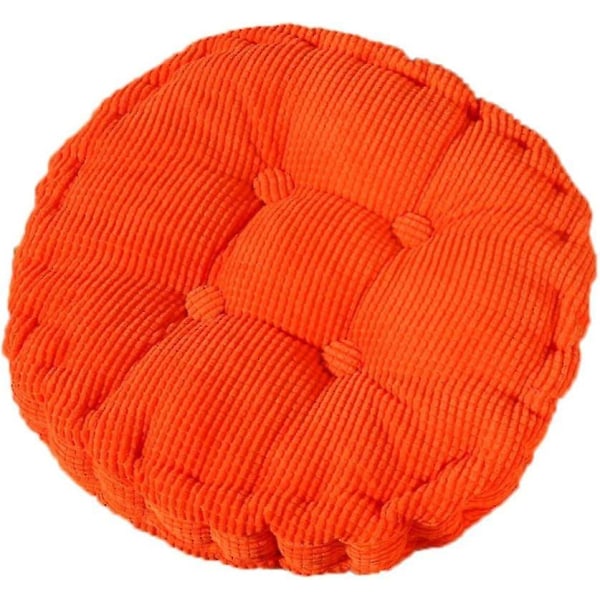 Tuolin tyyny, paksu pehmuste, tikattu, pyöreä, sisä- ja ulkoruokailuihin, pyöreä tyyny, oranssi