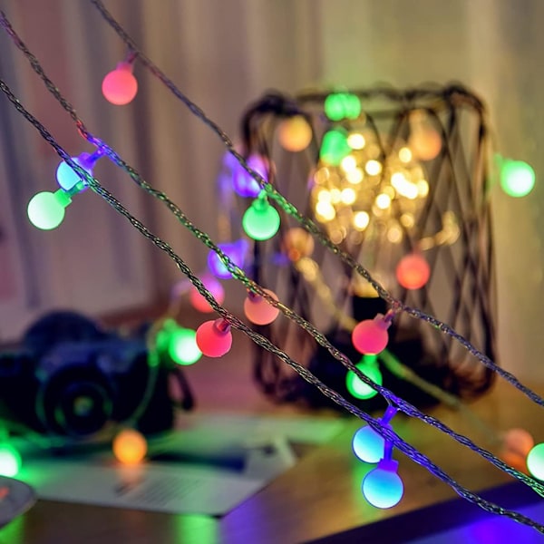 Stjärnformade LED-ljusslingor med batteri, 10m, 80 varmvita LED-lampor, stjärnor, med batteri, in- och utomhusdekoration, för barnrum, balkong Färgglad