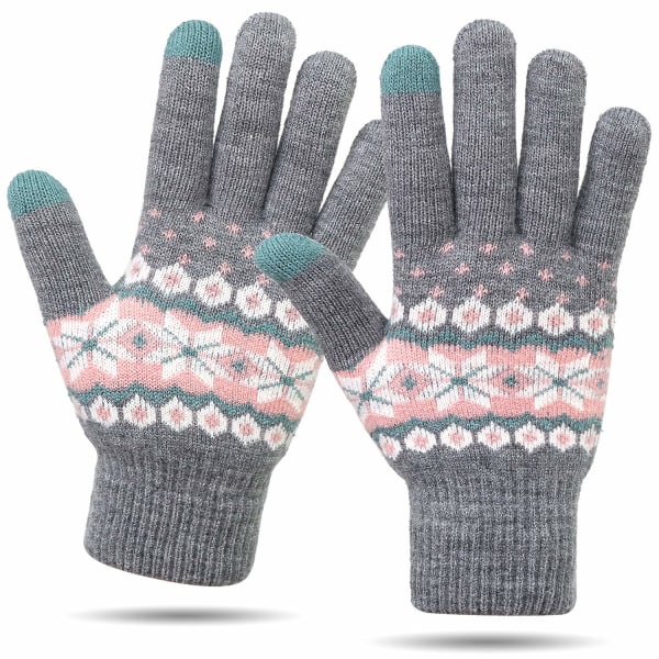 Vinter Touchscreen Handsker Varm termisk blød foring Elastisk manchet til kvinder