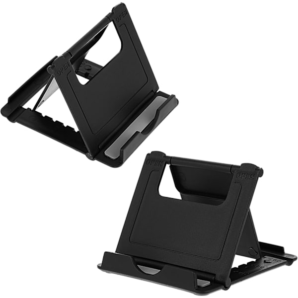 2 st Fällbart Telefonställ, Mini Tablett Telefonställ Flera Vinklar Mobiltelefonhållare Bärbar Telefonvagga Mobiltelefondockor för Skrivbord Hem Titta på Film Black