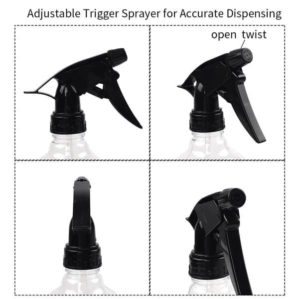 Sprayflaskor, 7-pack, 240 ml, tomma sprayflaskor i plast med justerbara munstycken, för hår och rengöringslösningar.