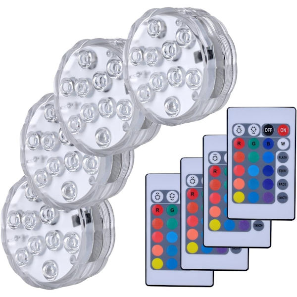 LED Diving Light, Multi-color LED Underwater Lighting, IP68 Waterproof with Remote Control