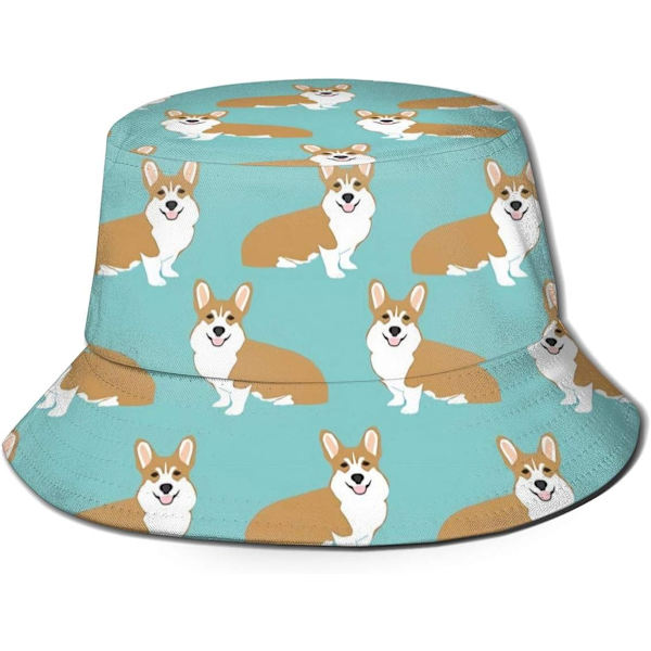 EN Auringonhattu Muoti Aurinkolippalakki Pakattava Ulkoilukalastajan Hattu Naisille Ja Miehille Corgi Puppy Dog Lover 6 One Size