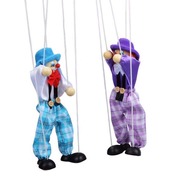 Klovn Marionet String Puppet Legetøj Træ Hånd Marionet Dukke Fortælling Legetøj til Børn Gave 16.7 inches