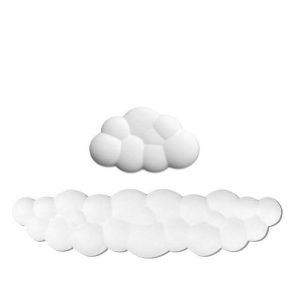Keyboard Cloud Håndledsstøtte Pad, Cloud Musearm Håndledsstøtte Sød, Keyboard Memory Foam Håndledsstøtte, Ergonomisk Skridsikker Armstøtte, Smertelindring (Hvid) White