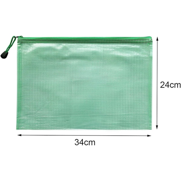 Elastiska dragkedjeförsedda plånböcker 5 st A4 dragkedjeförsedda mappar extra tjocka-5-pack A45PCS