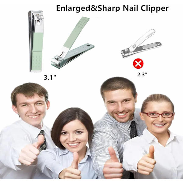 Manikyrset Nagelklippare Set Män Kvinnor Tå Finger Nagelklippare Personlig Vård Verktyg med Bärbar Resväska Manikyr Pedikyr Verktyg Grooming Kit