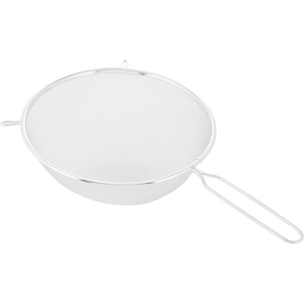 24cm / 9,5 tommer lang håndteret metalsigte, køkkenredskab og ideel til at si, dræne, vaske og et bredt udvalg af fødevarer, med en fin Tin 24cm / 9.5 Inch