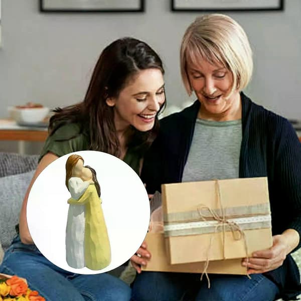 Mor och Dotter Figurer, Uttrycker Kärleksrelationer Mellan Dotter, Skulpterad Handmålad Figur Gåva[D]