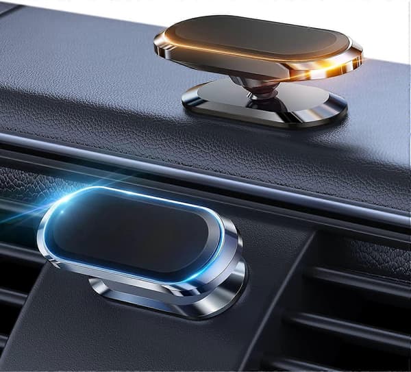 2-pack Magnetisk Mobilhållare i Metall för Bil, 360° Rotation