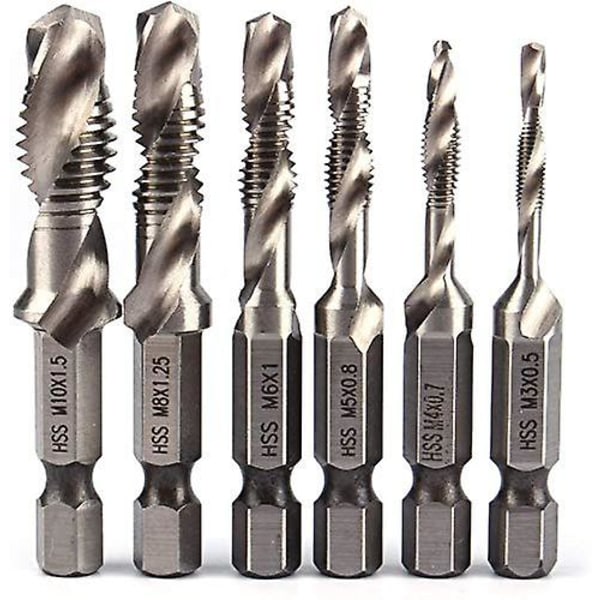 Hex Shank Bor Bits 1/4\" HSS Hex Tap M3 M4 M5 M6 M8 M10 Metriske Tap Bor Bits (M3+M4+M5+M6+M8+M10)