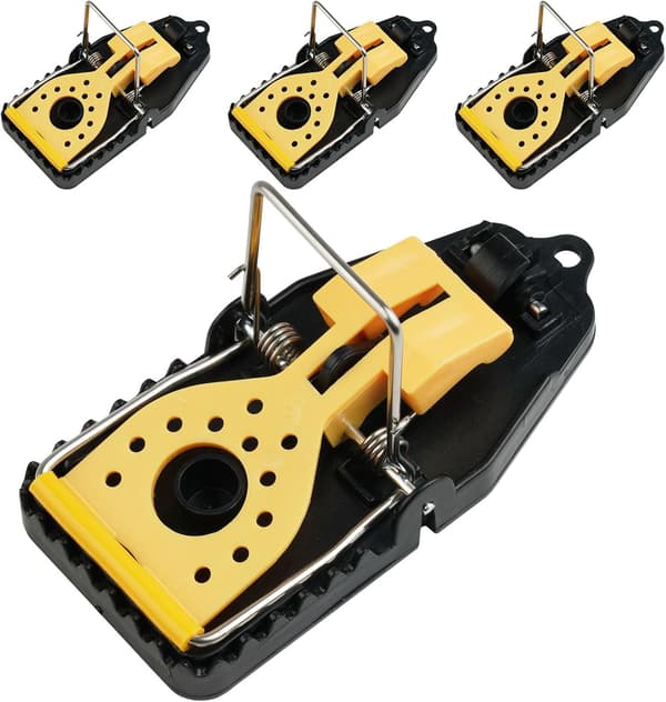 4 Pieces Professional Reusable Mouse Trap, Mouse Trap with Bait Box for Kitchen Garden Outdoor