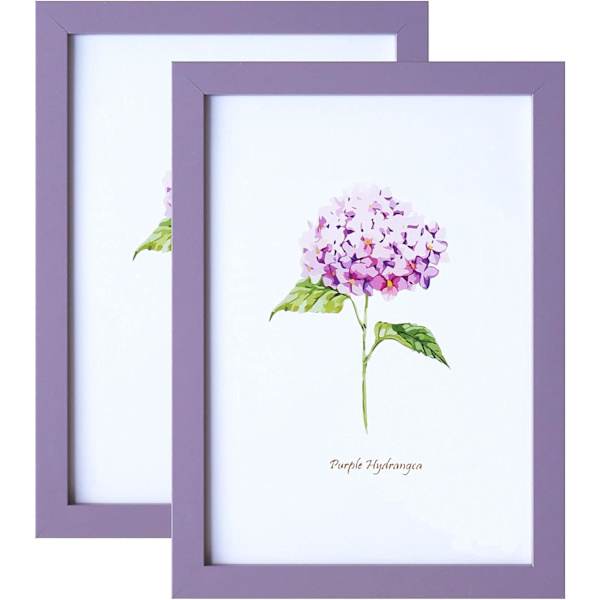 A4 Fotoram Lila Fotoramar A4 Lila Bildramar för Bordsskiva och Vägg 2 Pack Purple A4 / 21x29.7 cm
